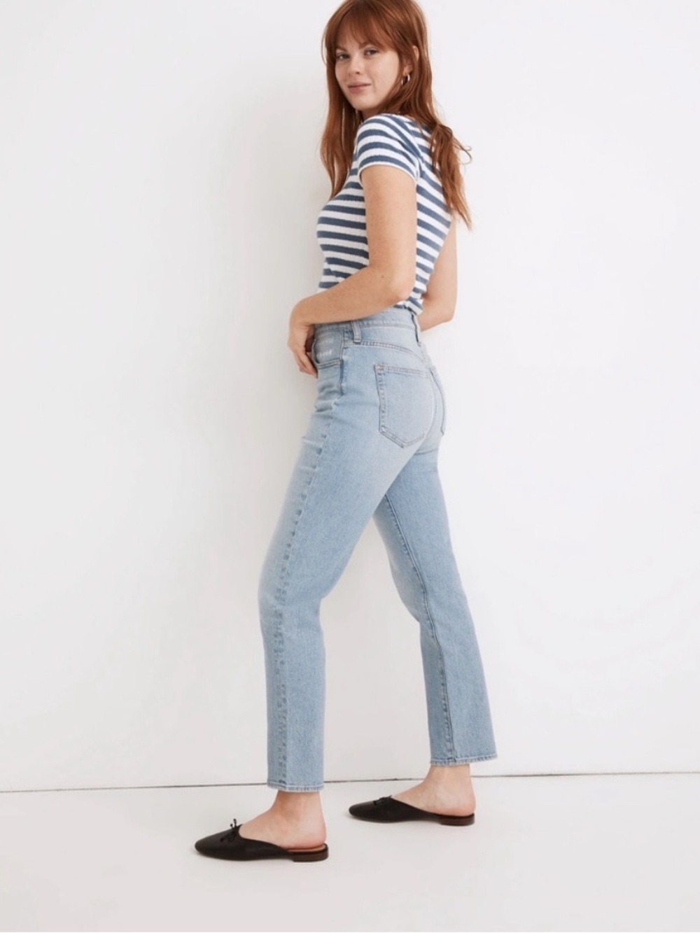 Madewell Tall Curvy Perfect Vintage Jean in Fiore Wash Light Blue